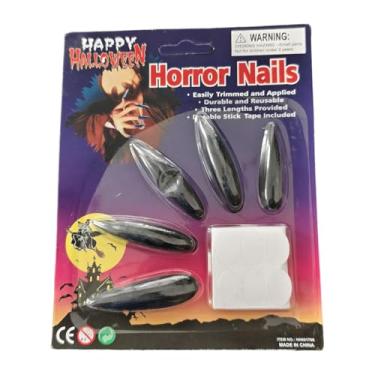 Imagem de Rrlihjgu Unhas Postiças Góticas | 10 Peças De Unhas Postiças Longas De Horror - Decoração Gótica para para Mascaradas, Fantasias, Férias, Festas de Halloween, Role Play de Vampiro e Performance
