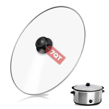 Imagem de ETZ Tampa De Vidro Oval Para Panela Elétrica 7 Litros, Substituição Cozimento Lento Hamilton & Rival Beach Qt 33474G, Scv700, Scv700Ss, Scv700-Kc, Scv702, Sccpvp700-S
