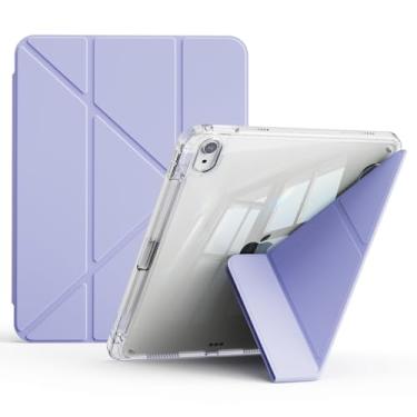 Imagem de KVTVOU Capa para iPad (A16) 11ª/10ª geração 2025/2022 2025/2022 com suporte para lápis, capa com suporte inteligente de 5 vias, capa traseira fina e transparente e moldura de TPU macio, hibernar