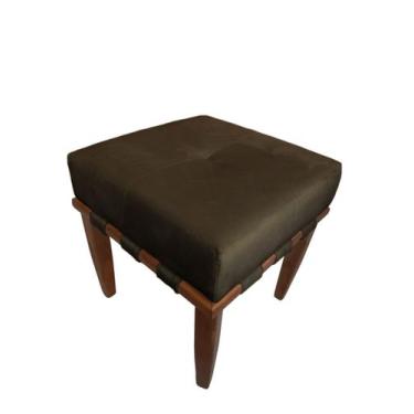 Imagem de Banqueta Puff quadrado marrom pé palito - Roggi HD
