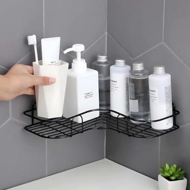 Imagem de Prateleira de Canto Reforçada Premium para Banheiro Box – Nicho Organizador Sem Furo, Porta Shampoo e Sabonete, Design Industrial Clean e Alta Resistência