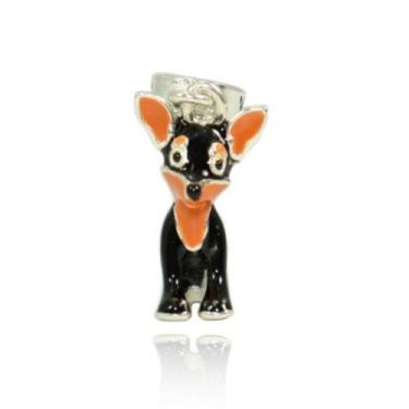 Imagem de Berloque Cachorro Chihuahua Chiuaua Preto Prata 925 - Lojas La&Ny
