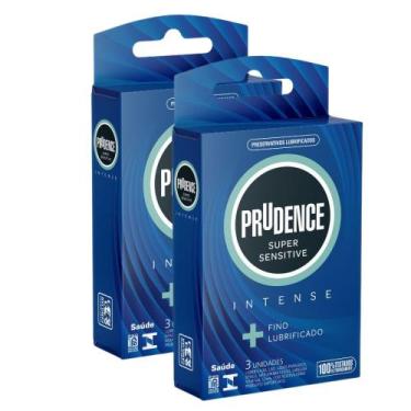Imagem de Kit 2 Preservativo Masculino Lubrificado Prudence Super Sensitive Inte
