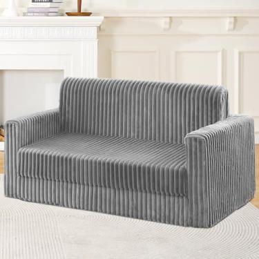 Imagem de HABUTWAY Sofá-cama dobrável conversível, sofá-cama dobrável com apoio de braço, sofá de chão confortável, cama de espreguiçadeira dobrável, sofá preguiçoso multifuncional para quarto, sala de estar