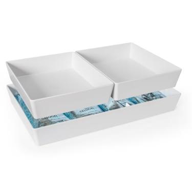 Imagem de Gourmet Mix Mesa Térmica Fria 50x30 Melamina com 2 Cubas 1/2 Gelo Gel Reutilizável Cinza