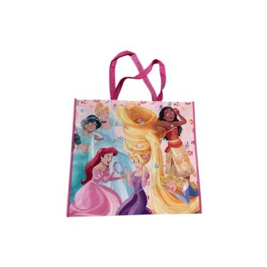 Imagem de Legacy Licensing Partners Princesas da Disney com Cinderela, Jasmim, Moana, Rapunzel, Aurora e Ariel Colecionável Gigante Extra Grande 66 cm Sacola reutilizável