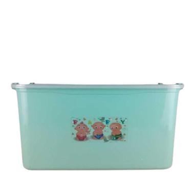 Imagem de Caixa Organizador Brinquedos Container Infantil Porta Fraldas Roupas Armario Guarda Roupa 30 Litros Menina Menino Verde