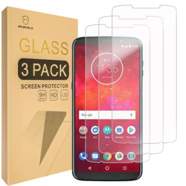 Imagem de Mr.Shield [Pacote com 3] Projetado para Motorola Moto Z3 / Moto Z3 Play [Versão de Exibição da Capa] [Vidro Temperado] Protetor de Tela [Vidro Japonês com Dureza 9H] com Substituição Vitalícia