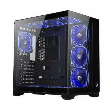 Imagem de Gabinete Gamer Rise Mode Galaxy Glass Standard V2 S/Fan S/Fonte MidTower USB 3.0 Preto