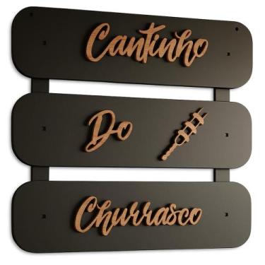 Imagem de Placa Decorativa Parede Cantinho Do Churrasco Área Gourmet Lazer - Imp