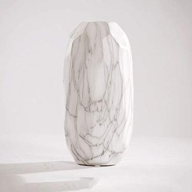 Imagem de 5sssallefaa Linhas de moda piso de mármore sala de estar vaso de cerâmica vaso de flores inserir flores secas ornamentos de mesa para sala de estar (tamanho: P) ()