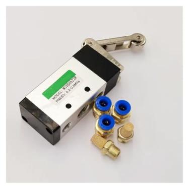 Imagem de Alavanca de rolo MV-09 2 posições 5 vias válvula mecânica de roda MV522R saída de entrada de ar 1/10.2 cm escape 1/20.3 cm (acessórios PC 4 mm)