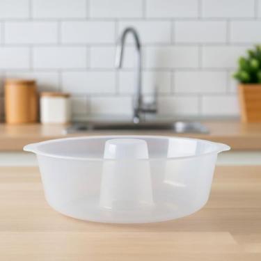 Imagem de Forma Para Pudim e Bolo de Microondas Paviplast Pérola 22cm x 6cm Tran