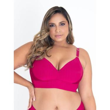 Imagem de Sutiã de Bojo Sustentação Reforçado Plus Size  até 54 Fuscia - Sua Lin