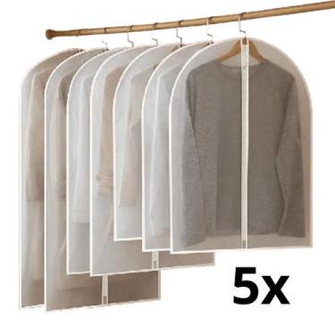 Imagem de 5 Capas Para Roupa Protetora Vestido Casaco Com Zíper 120cm  - Genéric