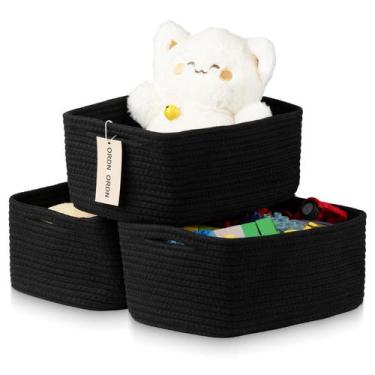 Imagem de Set de 3 Cestas de Almacenamiento Ordn2Ordn 28x19x11 cm Negro