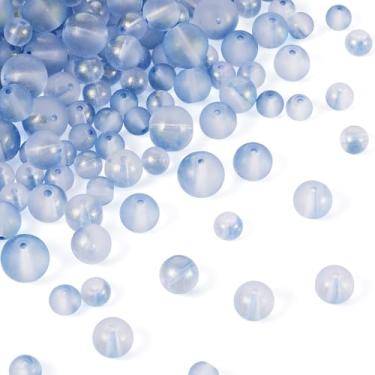 Imagem de 300 peças de contas de vidro com glitter em pó de contas de vidro para colar, pulseira, brinco, faça você mesmo, joias, artesanato, chaveiros, decorações de casa, kit de 3 tamanhos, 6/8/10 mm (0,24