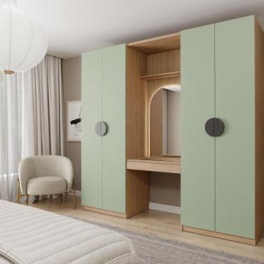 Imagem de Conjunto Modulado 3 Peças Nichos com 2 Gavetas, Penteadeira e Cabideir