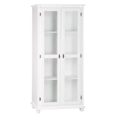 Imagem de Cristaleira com 2 Portas de Vidro e 3 Prateleiras Branca