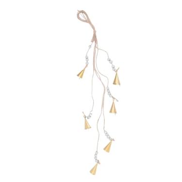 Imagem de Conjunto de sinos de vaca rústicos vintage Cffuvros, sinos de ferro feitos à mão com corda de cânhamo para pendurar, decoração de Natal, carrilhão de para casa, jardim, decoração (B)