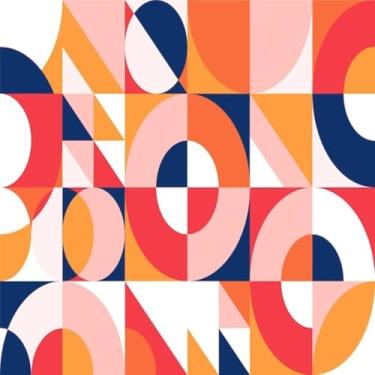 Imagem de Quadro Decorativo Geometric Design Mural Wallpaper para Sala e Escritório 40x40cm