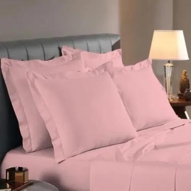 Imagem de Kit 2 Fronhas Avulsas Estampadas Para Travesseiro Malha 100% Algodão Toque Macio Com Zíper Hotel Pousada (Rose, 60x50 cm)