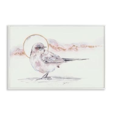 Imagem de Stupell Industries Arte giclée emoldurada branca de pássaro e lua, design por Cady Driver, 50 x 76 cm