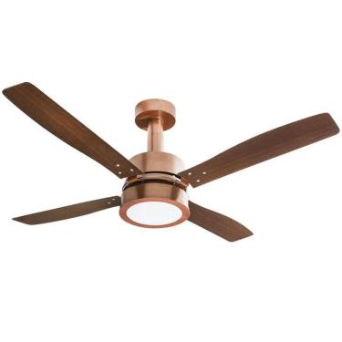 Imagem de Ventilador De Teto Vintage Led 3000k Cobre Com 4 Pás De 110 Volts - 25-4116 - Venti Delta