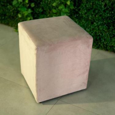 Imagem de Puff Quadrado em Suede para Bancada Penteadeira de Maquiagem - DECOR B