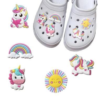 Imagem de Kit 5 Pins Bottons Enfeites para Babuches Calçados Diversos Temas (Unicórnio 4)