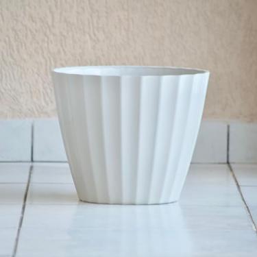 Imagem de Vaso Para Plantas Flores Grande Bojo Cacau Injetado 30x35 Liso Polido Luxo Estiloso (Cinza)