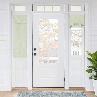 Imagem de Cortinas blackout 100% para janelas pequenas, textura de linho, isolamento de privacidade, cortinas de porta francesas, cortinas de amarrar para armário de armazenamento de cozinha porão, L 30 x C 101