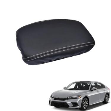 Imagem de AJHLJ Para 11ª geração Civic 2022-2025 tapete de apoio de braço de carro caixa de armazenamento central protetor de almofada de couro PU acessórios de decoração (cinza)