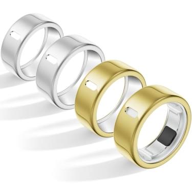 Imagem de Polyjoy Pacote com 4 capas compatíveis com Oura Ring Gen 4/Oura Ring Gen 3 Horizon/3 Heritage, carregando derectly, protetor de TPU antiarranhões para mulheres e homens malhando academia - tamanho 9