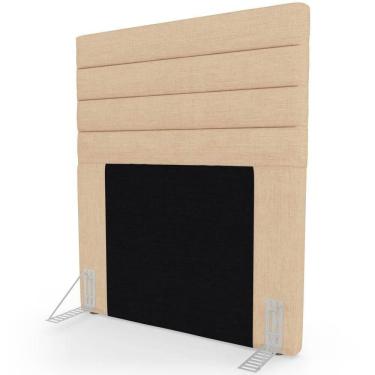 Imagem de Cabeceira Cama Box Solteiro 90cm Rubi W01 Linho Bege Escuro - Mpozenato