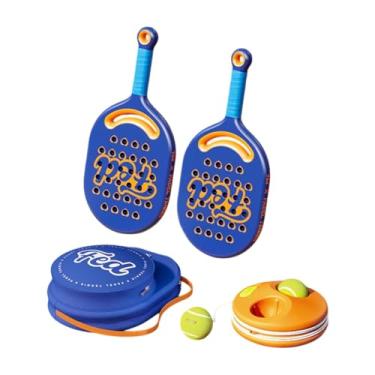 Imagem de menolana Rapa de tênis de praia Conjunto com bolas esportivas Práticas de tênis leves com saco de armazenamento para o pátio de jardim ao ar livre, Base Laranja Dupla