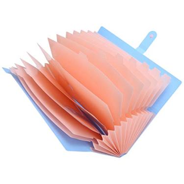 Imagem de Sacos para pastas de arquivos A4 Organizador de documentos multicamadas Bolsos de armazenamento de papel expansíveis com encaixes antiderrapantes para escritório, escola, casa, (Azul)