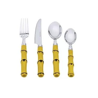 Imagem de Faqueiro 24 Peças Com Cabo Bambu - Btc