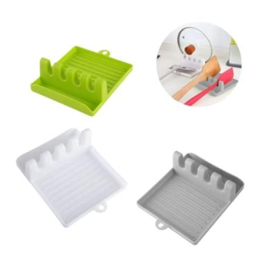 Imagem de Kit 3 Suportes Descanso Apoio Colher Talher Bancada Cozinha