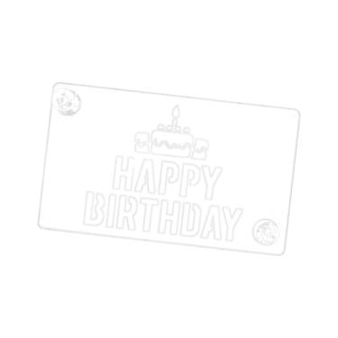 Imagem de Bothyi Molde de acrílico multiuso para decoração de, ideal para tiramisu, biscoitos e acessórios de confeitaria em casamentos e cafeterias, Feliz Aniversário