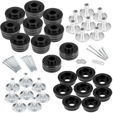 Imagem de Kit de buchas de montagem do corpo KF04060BK Substituição OEM para Ford F250 F350 Super Duty 2WD 4WD Montagem de cabine de corpo de poliuretano e mangas de aço (Preto)