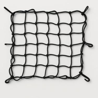 Imagem de Rede Elástica 30x30 p/Bagageiro de Moto – 6 Ganchos, Malha Reforçada, Universal p/Baú