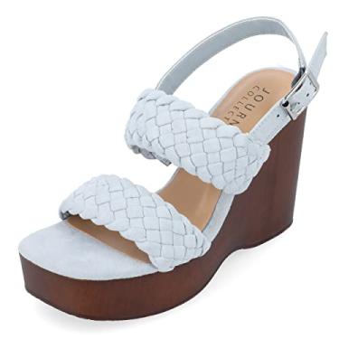 Imagem de Journee Collection Womens Ayvee Tru Comfort Foam Buckle Platform Wedge Sandals Blue 9.5 Medium WOMENS US