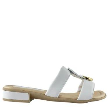 Imagem de Tamanco Feminino Piccadilly Rasteiro e Detalhe Metalizado 590067-Feminino