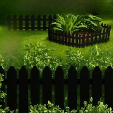 Imagem de Cerca Para Jardim Kit Cercado Decorativa Jardim Plástico(PRETO)