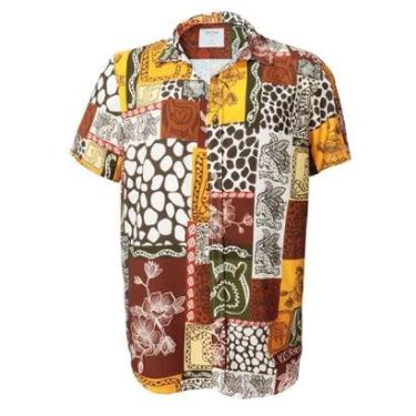 Imagem de Camisa Masculina Estampada Manga Curta Viscose de Botão-Masculino