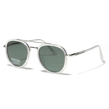 Imagem de JRLLFD Óculos de sol polarizados masculinos retrô vintage para mulheres, armação para dirigir (verde)