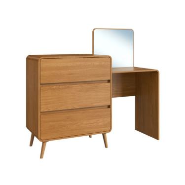 Imagem de Penteadeira Infantil Curve 3 Gavetas Carvalho Xingu