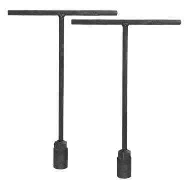 Imagem de HARFINGTON 2 peças soquete de chave em T 19 mm métrico de aço carbono alto soquete de chave inglesa de 6 pontos com longo alcance para reparo de motocicletas e bicicletas, cinza-preto