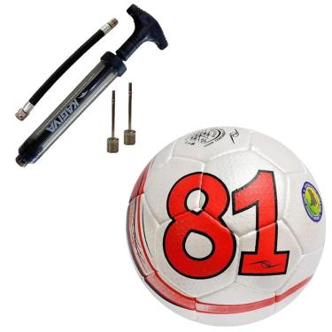 Imagem de Kit Bola Campo Dalponte 81 Star Costurada A Mão + Bomba De Ar Kagiva-Masculino